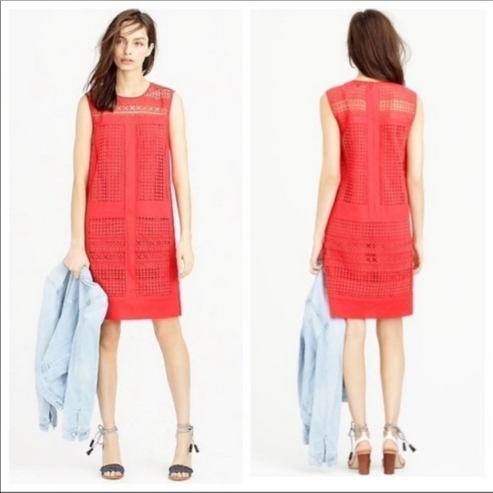 J Crew Geo Lace Shift Dress Sz‎ MT